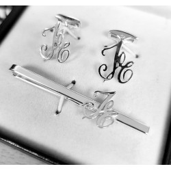 Gemelos con pisacorbatas Presupuesto whatsapp. plata de ley