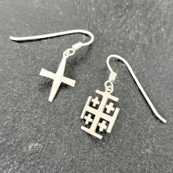Pendientes personalizados de cruces, símbolos ...plata de ley