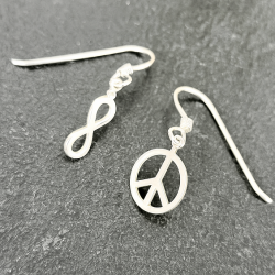 Pendientes personalizados de cruces, símbolos ...plata de ley