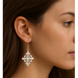 Pendientes personalizados de cruces, símbolos ...plata de ley