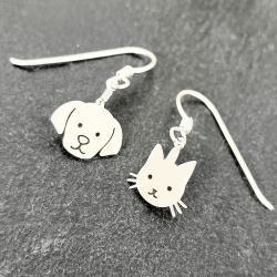 Pendientes personalizados mascotas y animales plata de ley