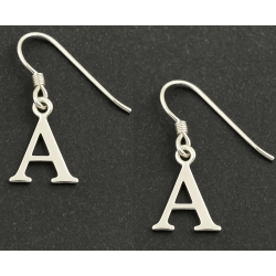 Pendientes personalizados iniciales plata de ley