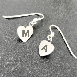 Pendientes personalizados iniciales plata de ley