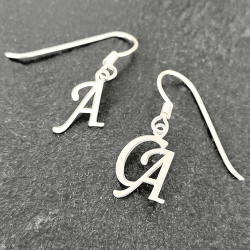 Pendientes personalizados iniciales plata de ley