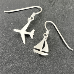 Pendientes personalizados vehiculos, transportes en plata de ley