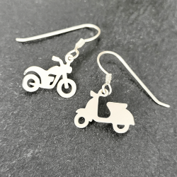 Pendientes personalizados vehiculos, transportes en plata de ley