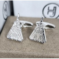 Gemelos Avión personalizado en plata de ley