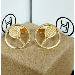 Gemelos palas de padel enmarcadas en plata de ley