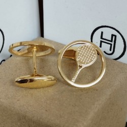 Gemelos palas de padel enmarcadas en plata de ley