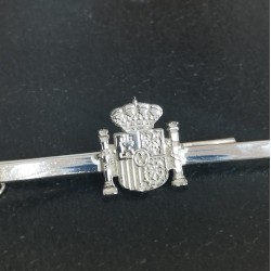 Gemelos con pisacorbatas Escudo de España  plata de ley