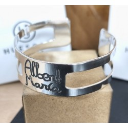 Brazalete  personalizado en plata de ley hecho a mano