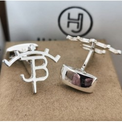 Gemelos Hierro ganadero en plata de ley