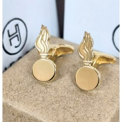 Gemelos insignia artillería en Plata de Ley