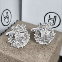 Gemelos insignia medicina en Plata de Ley