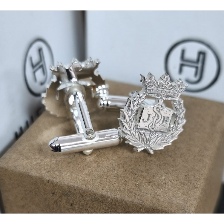 Gemelos insignia medicina en Plata de Ley