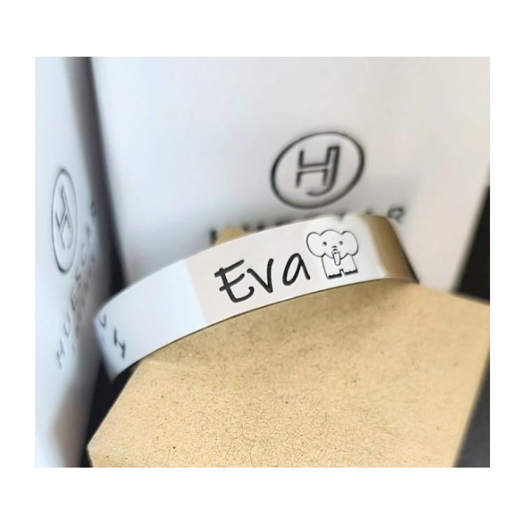 Pulseras para grabar de acero solo o dorada