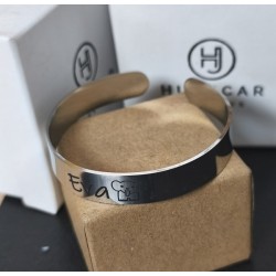 Pulseras para grabar de acero solo o dorada