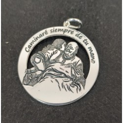 Collar personalizado con Silueta enmarcada plata de ley