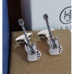 Gemelos guitarra personalizada en plata de ley