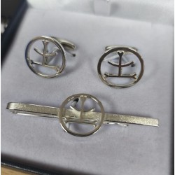 Gemelos con pisacorbatas Presupuesto whatsapp. plata de ley