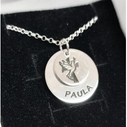 Collar personalizado 2 medallas grabadas plata de ley
