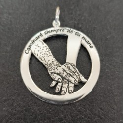 Collar personalizado con Silueta enmarcada plata de ley