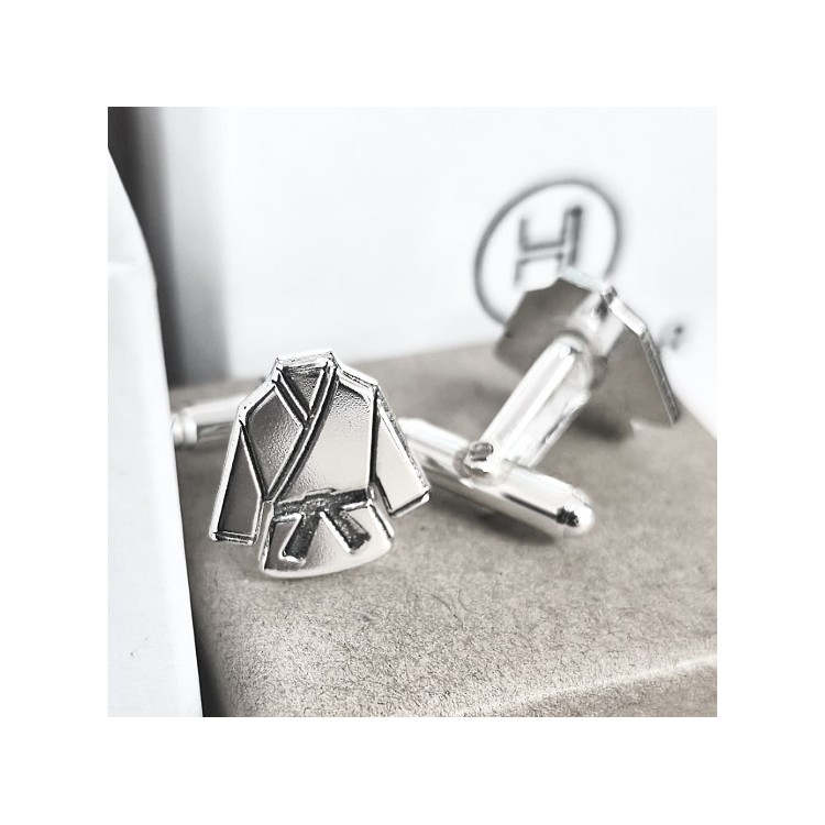 Gemelos kimono en plata de ley