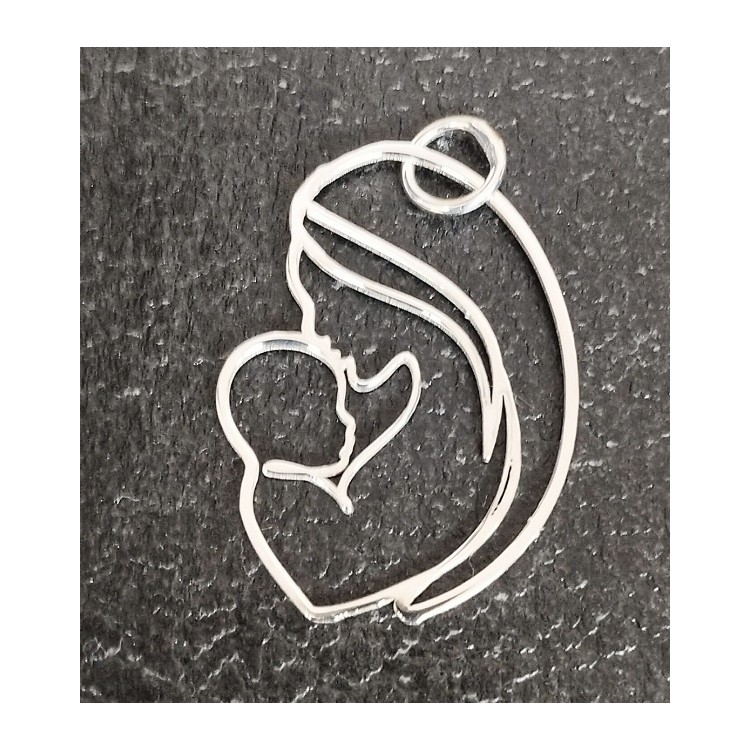 Colgante madre e hijo  plata de ley