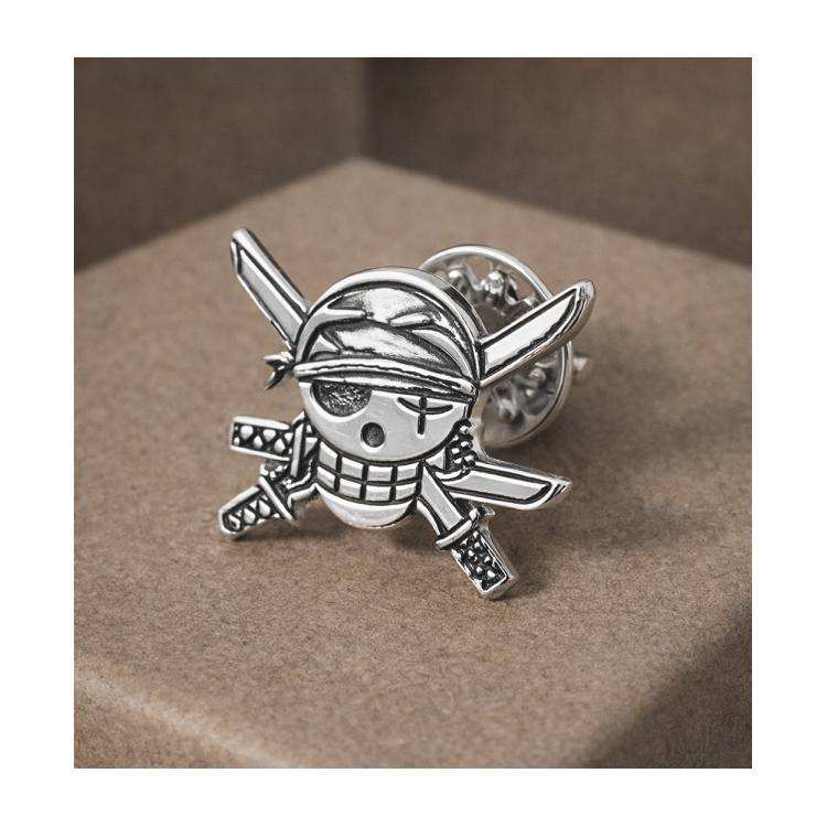 Pin pirata piece en plata de ley