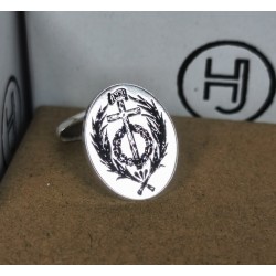 Gemelos ovalados personalizados en plata de ley