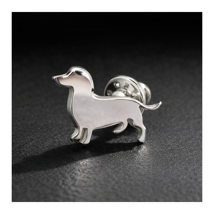 Pin perro sanchicha o dachshund plata de ley