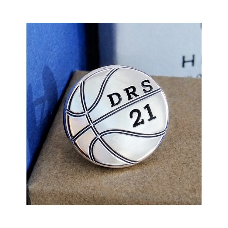 Pin balon baloncesto plata de ley