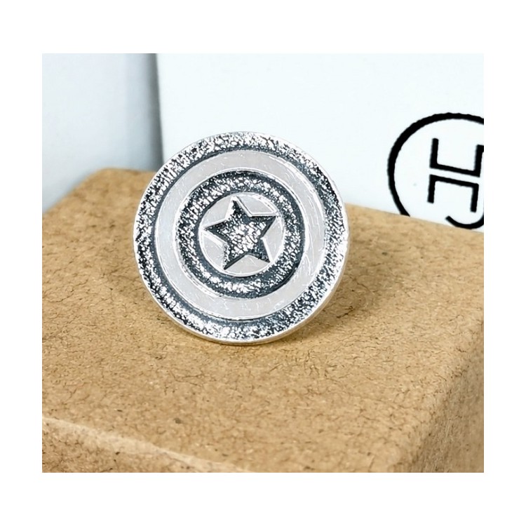 Pin capitan en plata de ley