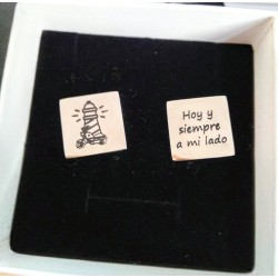 Gemelos personalizados con su diseño acero inoxidable