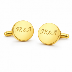 Gemelos personalizados con su diseño en acero inoxidable dorados