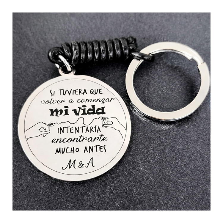 Llavero personalizado parejas en acero inox.