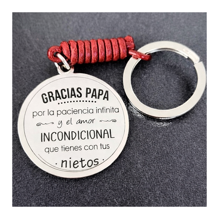 Llavero personalizado Papá en acero inox.