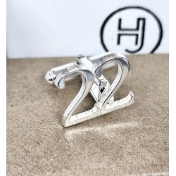 Gemelos con Números en plata de ley