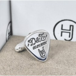 Gemelos Púa en plata de ley grabable