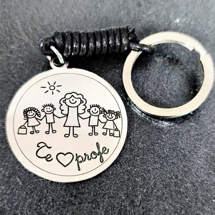 Llaveros personalizados Profesoras en acero inox.