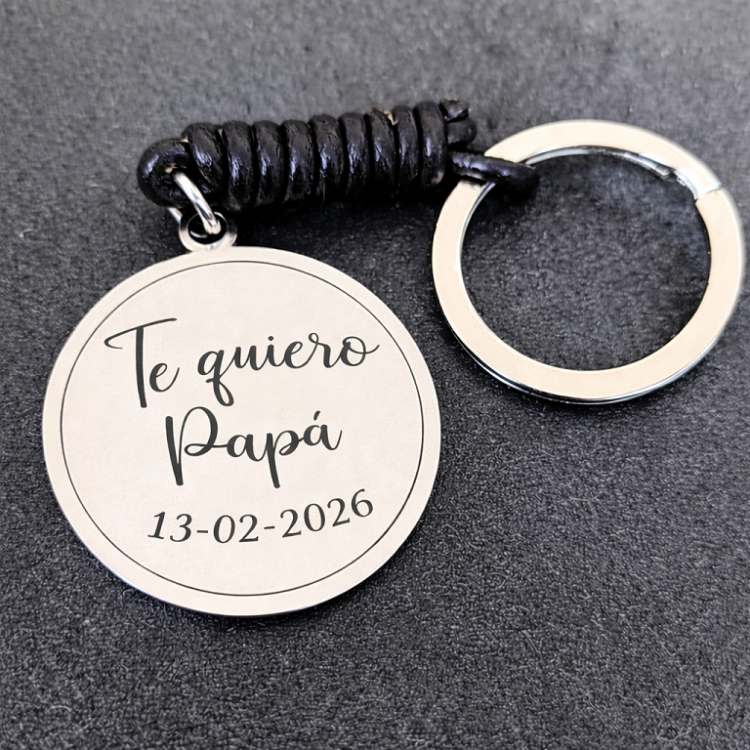 Llaveros personalizados padre en acero inox.