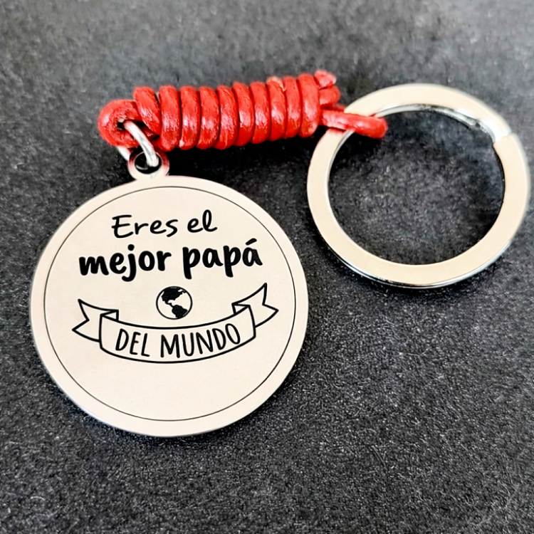 Llaveros personalizados padre en acero inox.