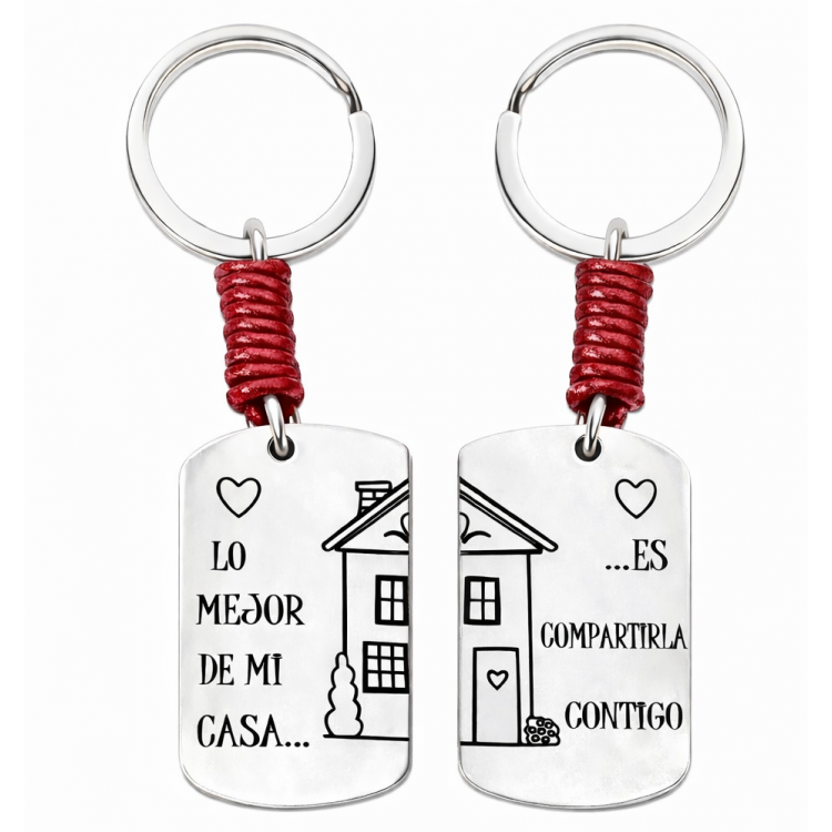 Llaveros personalizados casa en acero inox.