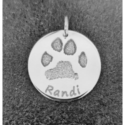 Collar huella de tu mascota  plata de ley