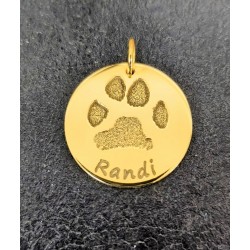 Collar huella de tu mascota  plata de ley