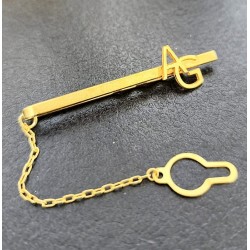 Pisarcorbatas personalizado con 2 iniciales, hierro ganadero o logo  en plata de ley