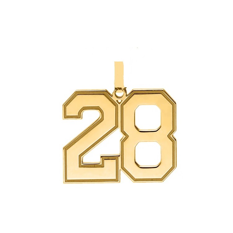 Colgantes números personalizados color oro