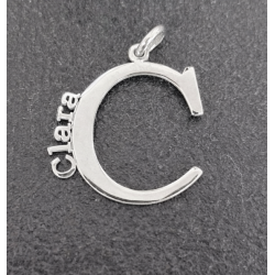 Colgantes nombres e inicial  plata de ley