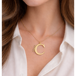 Colgantes iniciales y nombres chapado oro