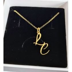 Colgantes de 2 iniciales chapado oro